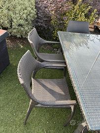 TAVOLO E 6 SEDIE RATTAN