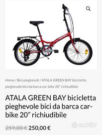 Atala green bay rossa piegevole NUOVA imballata