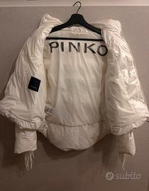 PINKO Piumino Bianco con Frange Taglia 40/S