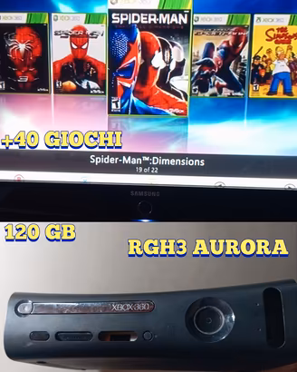X box 360 Elite +120 GB + RGH3 Aurora 