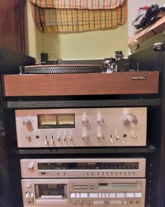 Impianto Hi-Fi Rotel ampli+piatto e Shure M95-ED