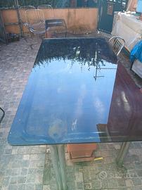 tavolo in vetro da interno esterno 