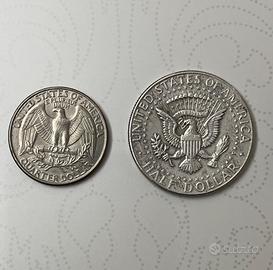 USA - moneta Quarter dollar - Half dollar ARGENTO