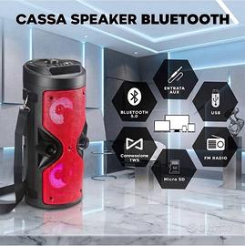 Cassa Speaker Bluetooth Portatile con Microfono
