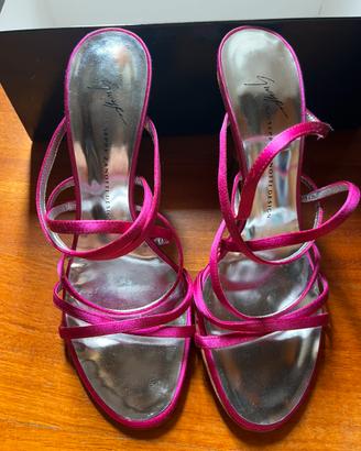 Giuseppe Zanotti - Sandali in raso color fucsia 37