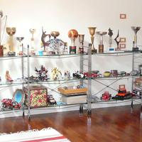 LIBRERIA IN VETRO E ACCIAO CROMATO