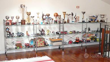 LIBRERIA IN VETRO E ACCIAO CROMATO