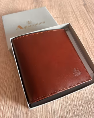 Portafoglio Aquascutum pelle Made Italy nuovo box