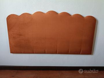 Testata/Testiera letto SHELL in velluto terracotta