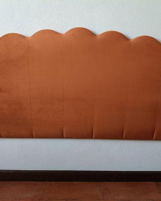 Testata/Testiera letto SHELL in velluto terracotta