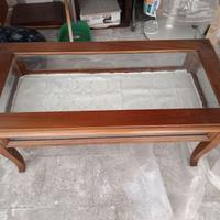 Tavolino in legno con  vetroContenitore