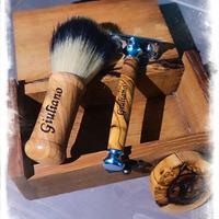 set da barba in ulivo 