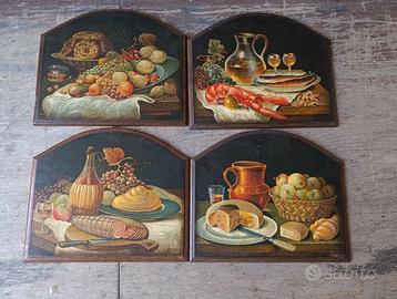 Set quattro quadri nature morte