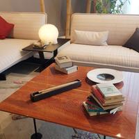 Tavolino in travertino persiano rosso , Cappellini