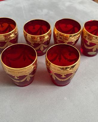 Bicchieri in vetro di Murano inserti in oro