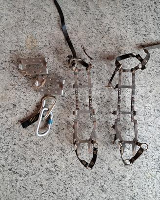 ramponi da ghiaccio e moschettoni