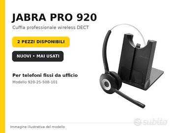 2 cuffie professionali wireless Jabra PRO 92