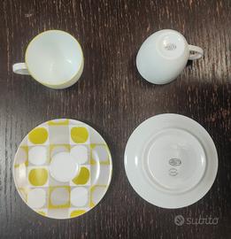 Set 10 tazzine caffè e 10 piattini ceramica Apilco