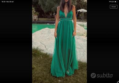 Abito da cerimonia verde elegante