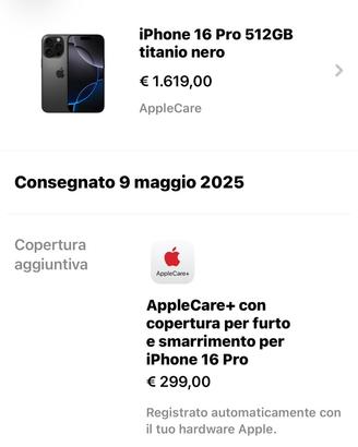 Pacchetto iPhon  16 pro e altro
