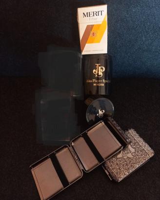 SET CONTENITORI PER SIGARETTE + PACK MERIT VINTAGE