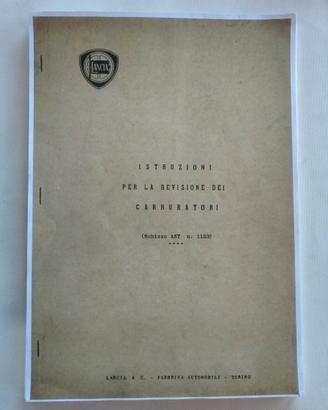 LANCIA Flaminia Flavia MANUALE REVISIO CARBURATORI