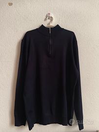 Maglione uomo blu scuro con zip taglia M