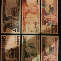 Lotto 6 banconote vecchia Lira Turca milioni Kemal