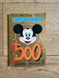 Topolino n. 500 con farfalla vera