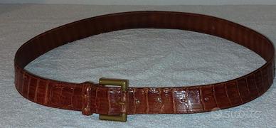 Cintura marrone in vero coccodrillo