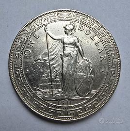 British Trade Dollar 1911 - Moneta Argento