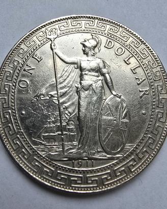 British Trade Dollar 1911 - Moneta Argento
