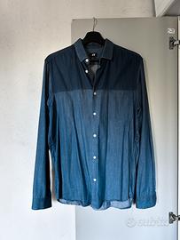 Camicia in denim - cotone blu scuro h&m Oxford
