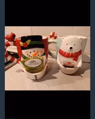 Set 2 tazze Mig Natalizie 3D con tasca 