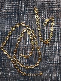 Set collana e bracciale chicchi di caffè oro