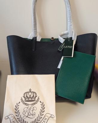 Borsa Ralph Lauren reversibile blu/verde – nuova