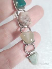 Bracciale Vintage con 11 Pietre Dure Naturali