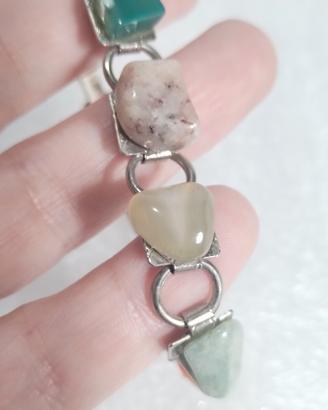 Bracciale Vintage con 11 Pietre Dure Naturali