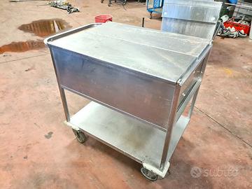 carrello inox per sbarazzo stoviglieria usato