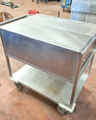 carrello inox per sbarazzo stoviglieria usato