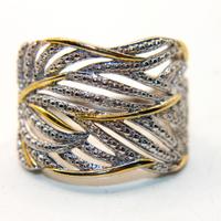 Splendido anello oro su argento