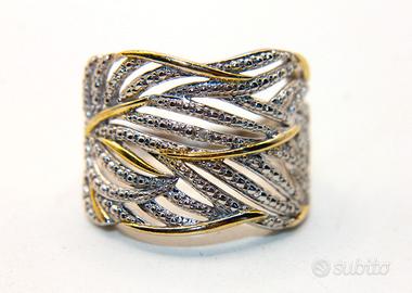 Splendido anello oro su argento