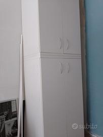 armadio in legno laminato bianco a ,4 ante