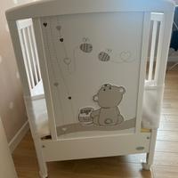 Lettino neonato con materasso e paracolpi