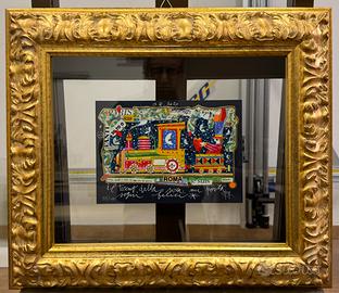Quadro Serigrafia F. Musante il treno della sera