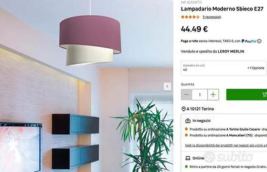 Lampadario Moderno Sbieco Rosa Leroy Merlin