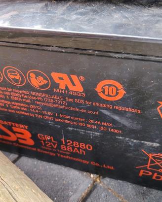 2 CSB Batterie AGM a scarica lenta 88AH
