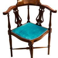 Sedia ad angolo in mogano, Inghilterra, fine '800