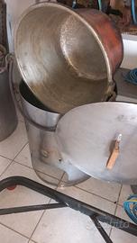 Paiolo in rame stagnato per fare 10 kg di riso .