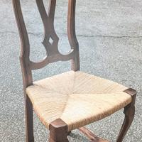 Set 8 sedie in noce impagliate Fattura Modenese